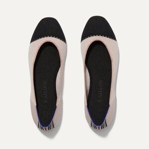 Rothy's Black and Cream Women's Flats